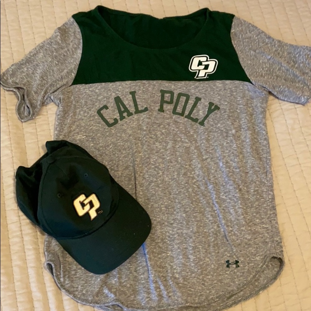 Cal Poly tee and cap